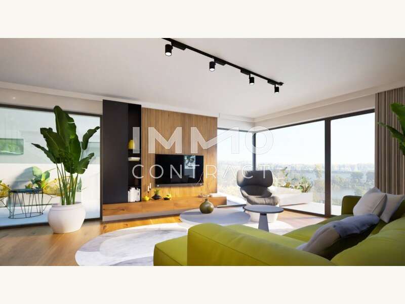 Innenvisualisierung 01 Wohnzimmer mit Aussicht