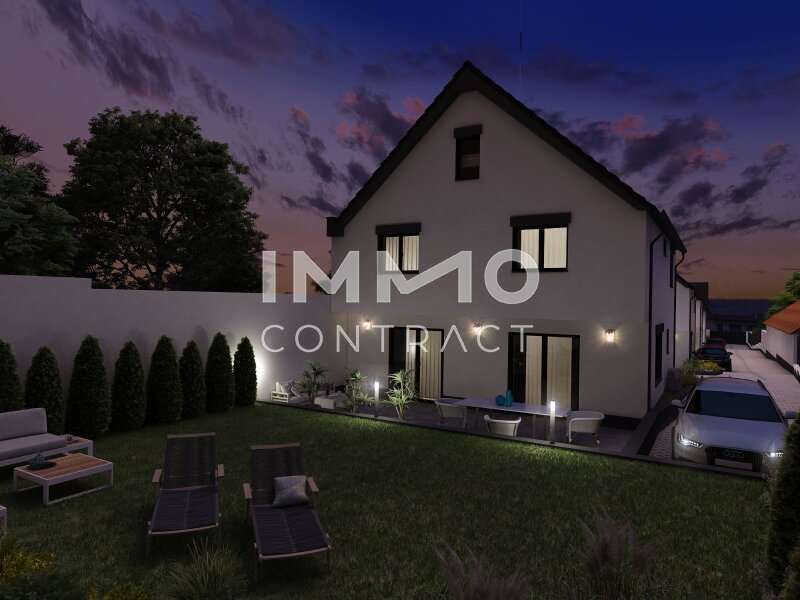 Einfamilienhaus Edelstal: Ansicht außen Dämmerung_2 Ansicht außen Dämmerung_2