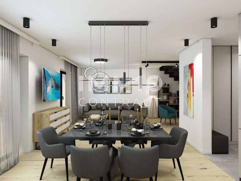 Essbereich mit Blick in Wohnzimmer