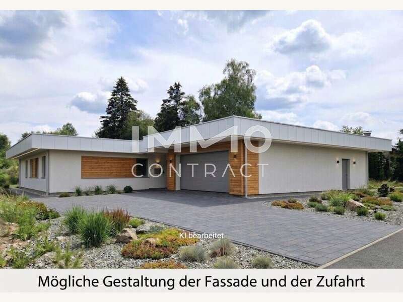 Haus Reingers: Mögliche Gestaltung der Fassade und der Zufahrt (KI-generiert) Mögliche Gestaltung der Fassade und der Zufahrt (KI-generiert)