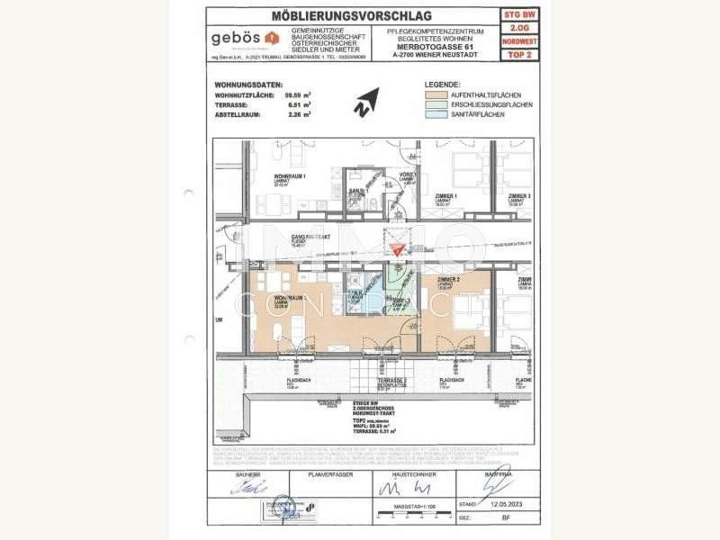 Mietwohnung Wiener Neustadt: Top 2 Plan Top 2 Plan