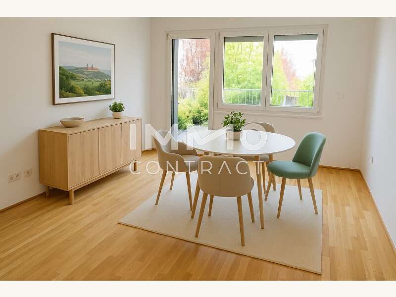 Eigentumswohnung Wien: Minimalist Essbereich mit Naturblick Minimalist Essbereich mit Naturblick