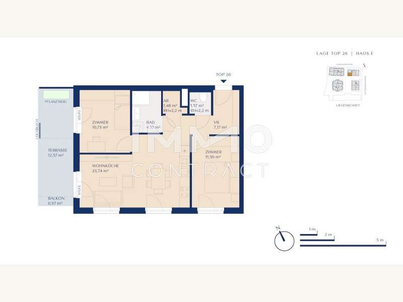Eigentumswohnung Wien: Wohnungsplan Wohnung 2 (links) Wohnungsplan Wohnung 2 (links)