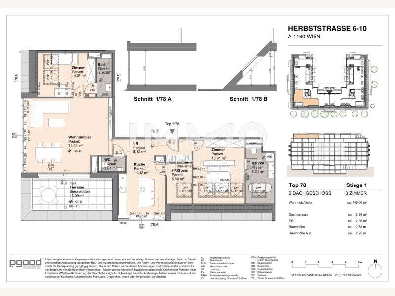 Dachgeschosswohnung Wien: Verkaufsplan Verkaufsplan
