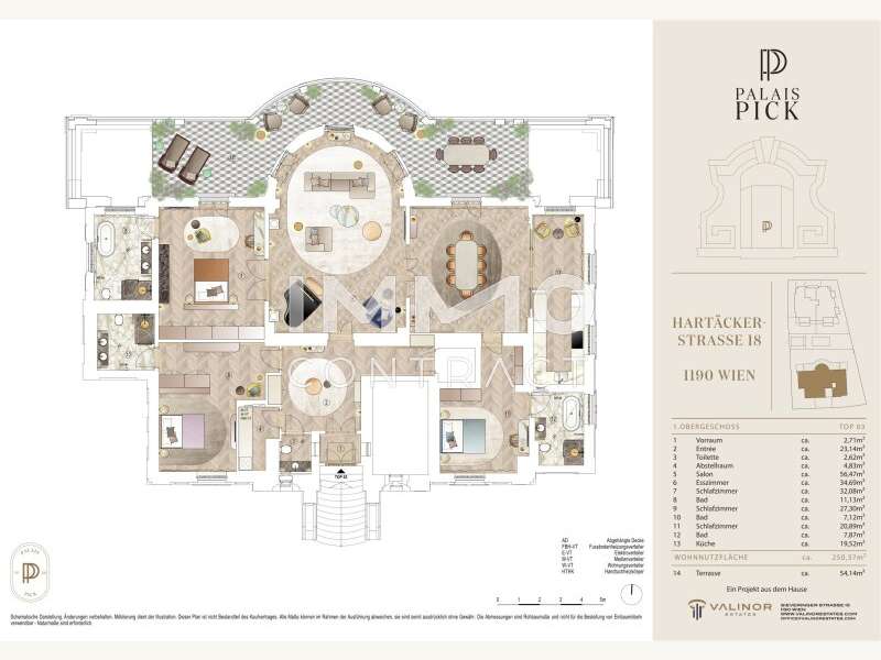 Terrassenwohnung Wien: Palais Pick . T03 . OG 1 . Std2412 Palais Pick . T03 . OG 1 . Std2412