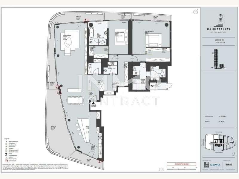 Eigentumswohnung Wien: Wohnungsplan 36-08 Wohnungsplan 36-08