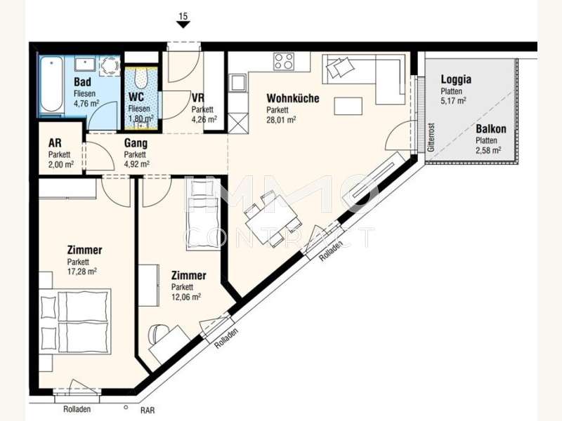 Eigentumswohnung Lanzendorf: Wohnung Top 15 Wohnung Top 15