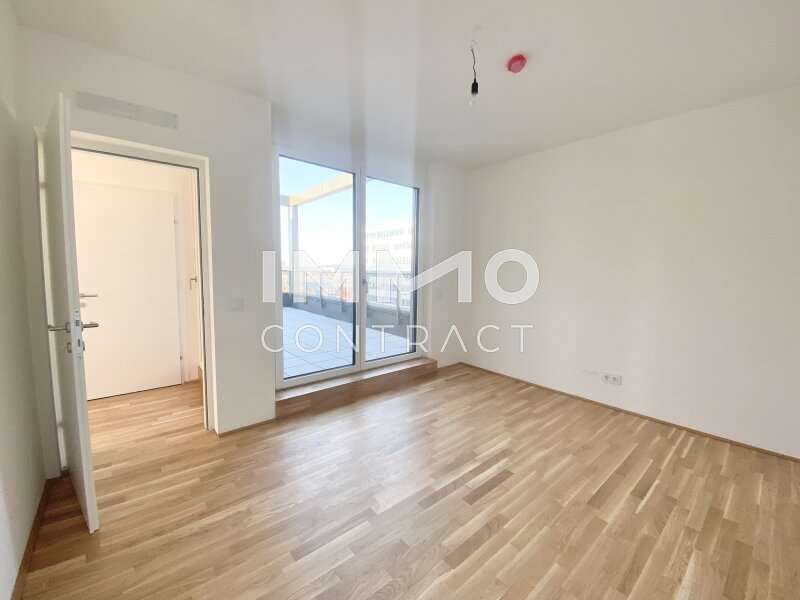 Eigentumswohnung Wien: Schlafzimmer mit Zugang auf Terrasse Schlafzimmer mit Zugang auf Terrasse