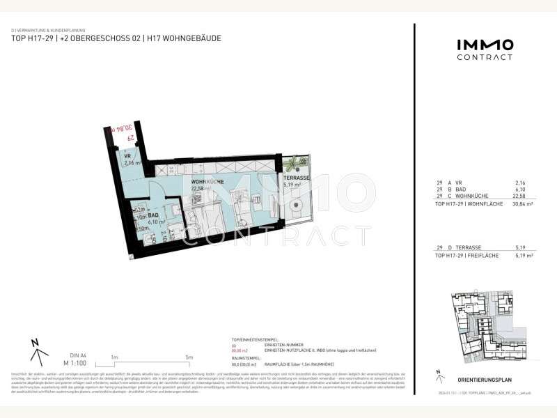 Dachgeschosswohnung Wien: H17-29 Grundriss H17-29 Grundriss