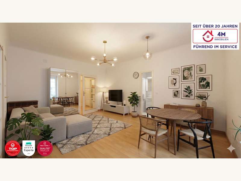 Eigentumswohnung Wien: Wohnzimmer gestaged Wohnzimmer gestaged