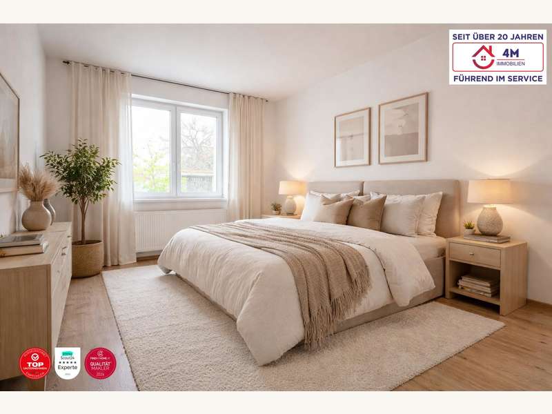 Schlafzimmer gestagt