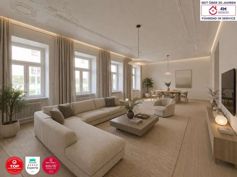 Eigentumswohnung Wien: Wohnzimmer (Visualisierung) Wohnzimmer (Visualisierung)