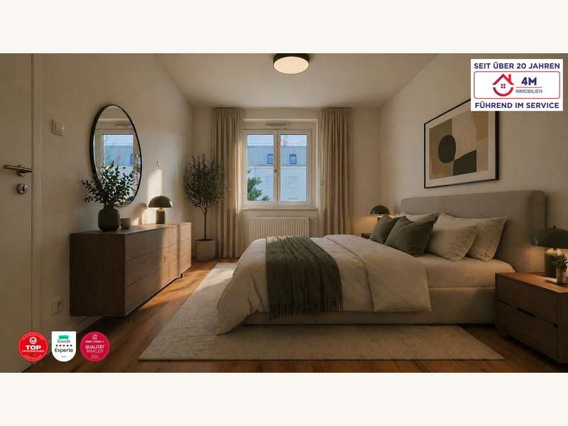 Schlafzimmer gestagt