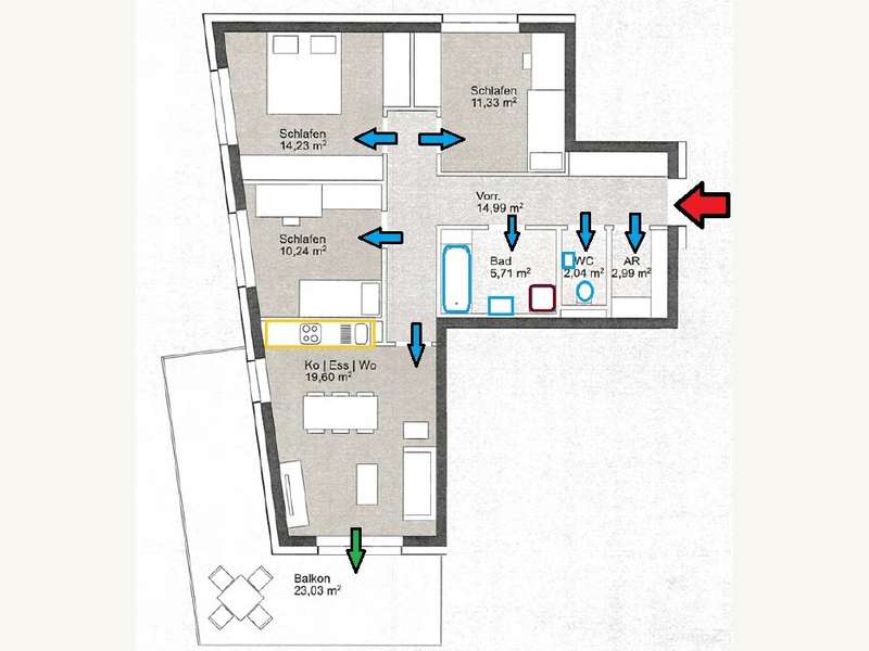 Penthouse Graz: Grundriss T 32 Grundriss T 32