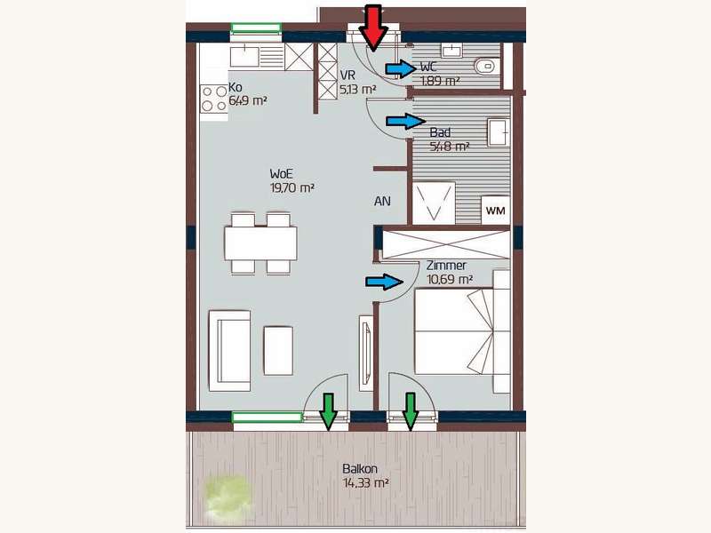 Mietwohnung Graz: Grundriss Grundriss