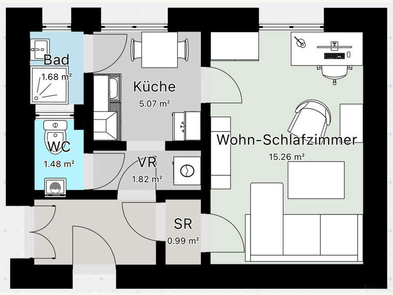 Eigentumswohnung Graz: Umbauvorschlag Hof seite Umbauvorschlag Hof seite
