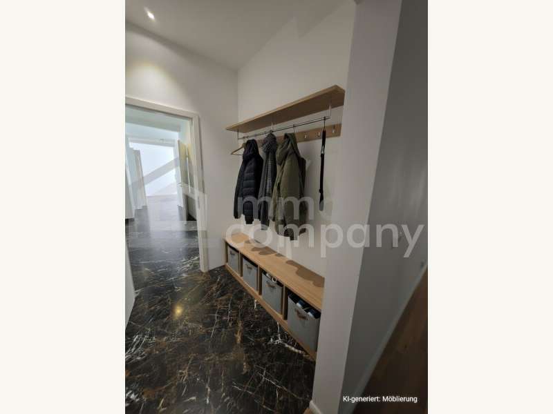 Garderobe, KI generiert: Möblierung