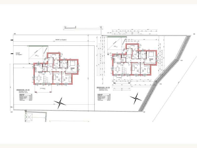 Bungalow Unterschützen: Plan mit Grundstück Plan mit Grundstück